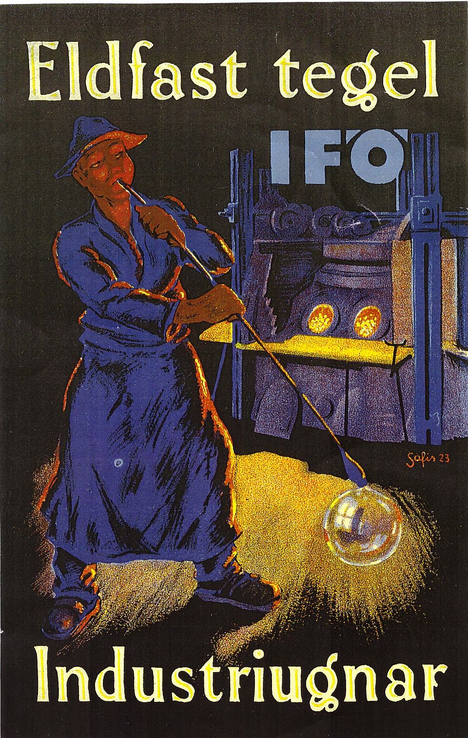 Framsida broschyr Eldfast tegel Industriugnar 1923