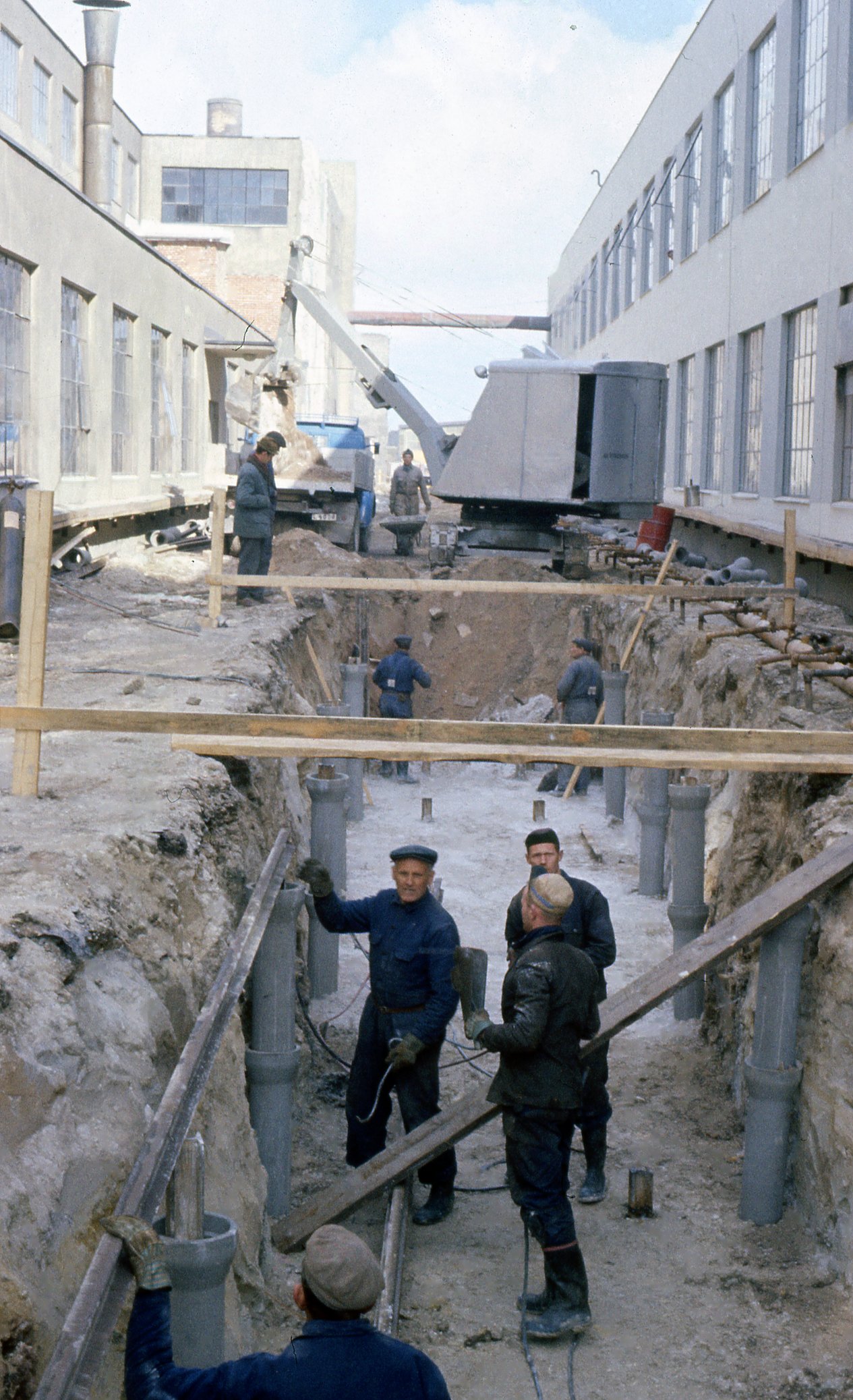 Fabrik Iföverken Grävning Värmekulvert 1970