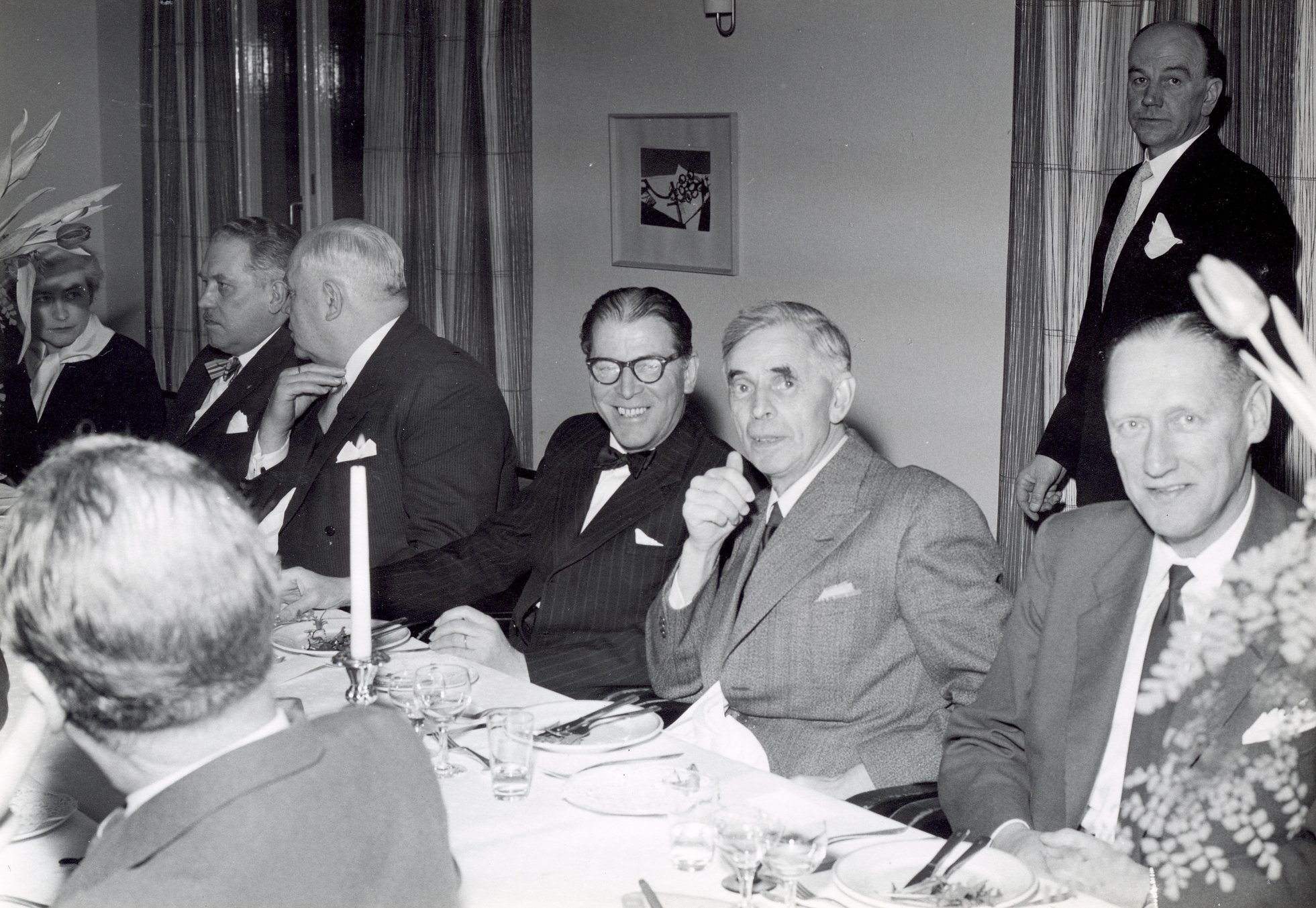 Fabrik Iföverken Bevillningsutskott studieresa Lunch Ifö Hotell 1958