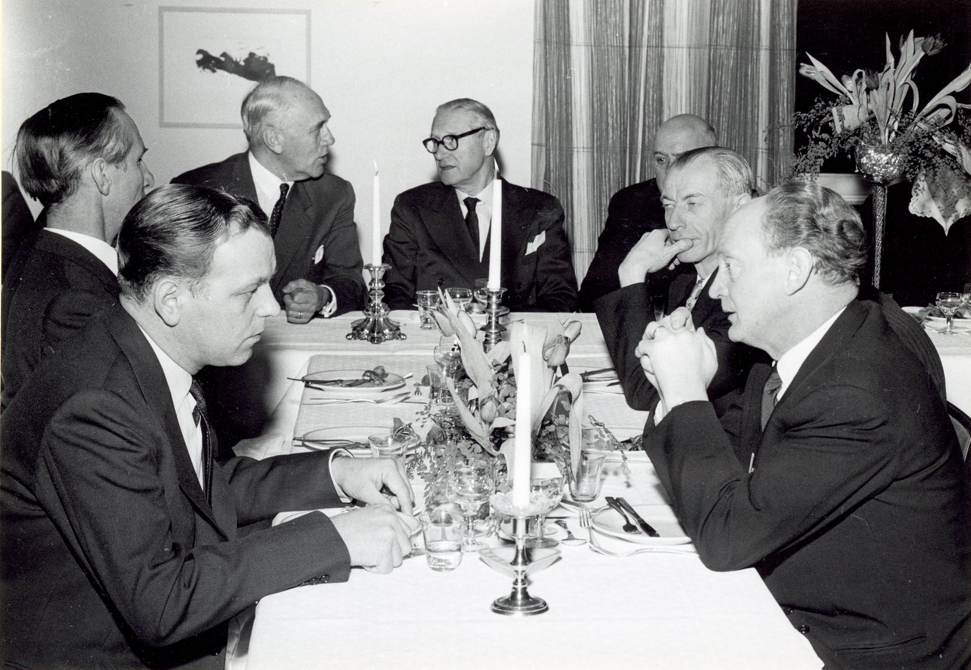 Fabrik Iföverken Bevillningsutskott studieresa Lunch Ifö Hotell 1958