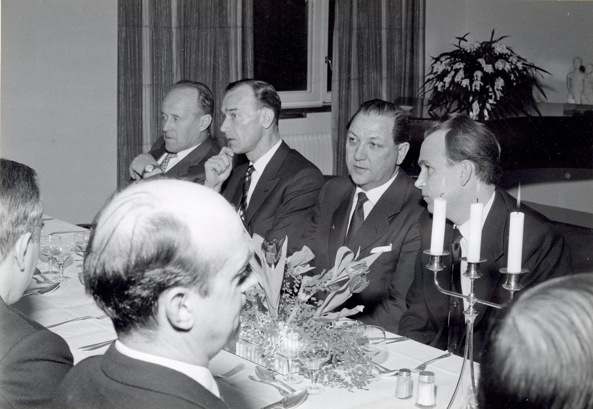 Fabrik Iföverken Bevillningsutskott studieresa Lunch Ifö Hotell 1958