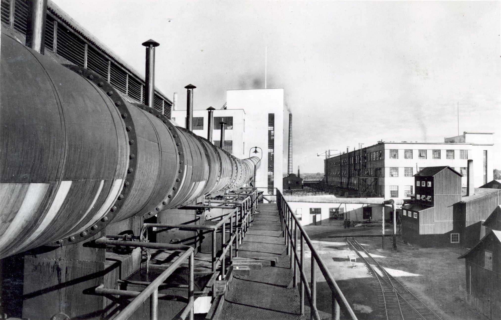 Fabrik Iföverken Gasgenerator Gasledning 1950