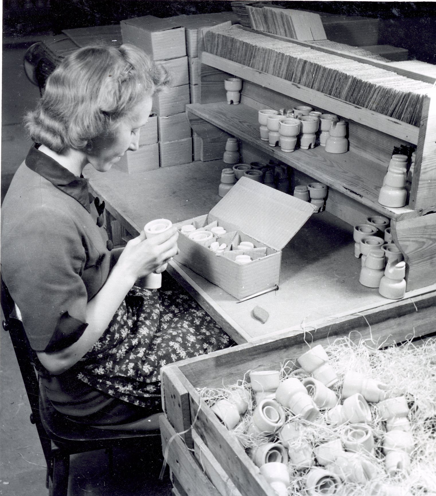 Fabrik Iföverken Isolatorfabriken Paketering 1950