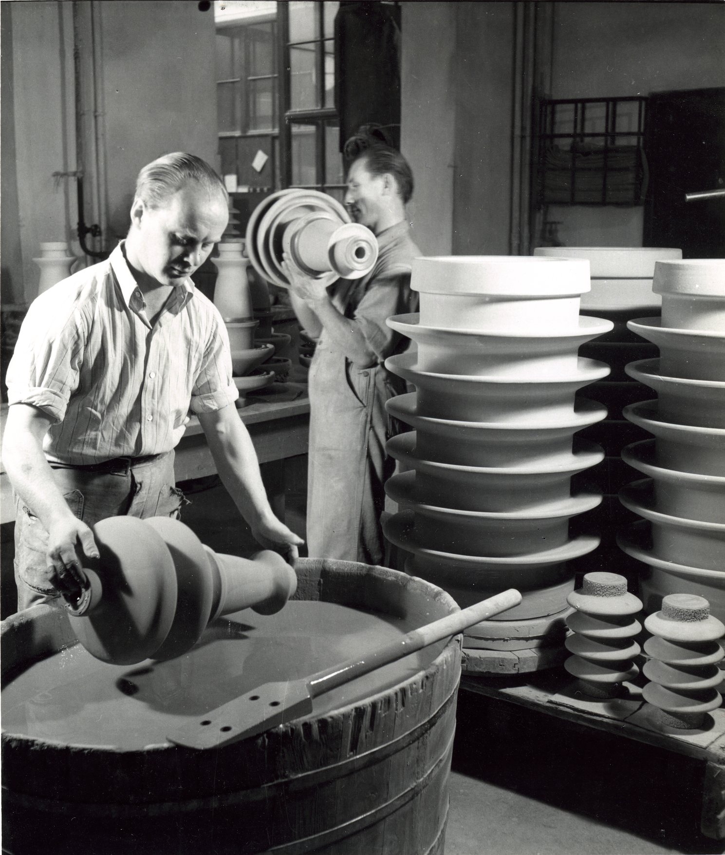 Fabrik Iföverken Isolatorfabriken Glasering 1950