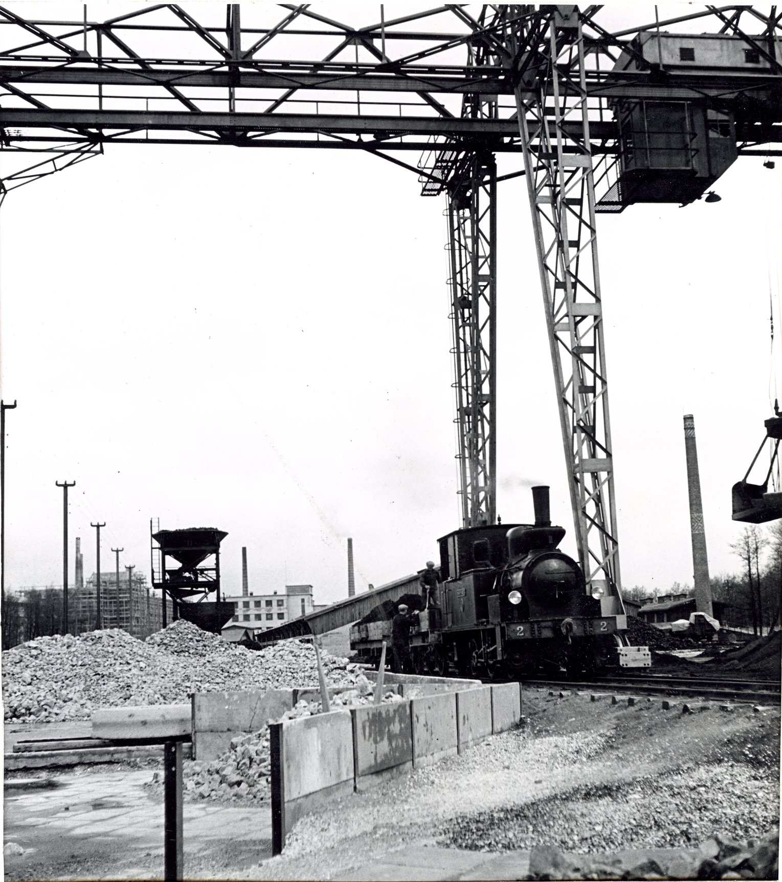 Fabrik Iföverken Södra delen Brokran Ånglok 1940