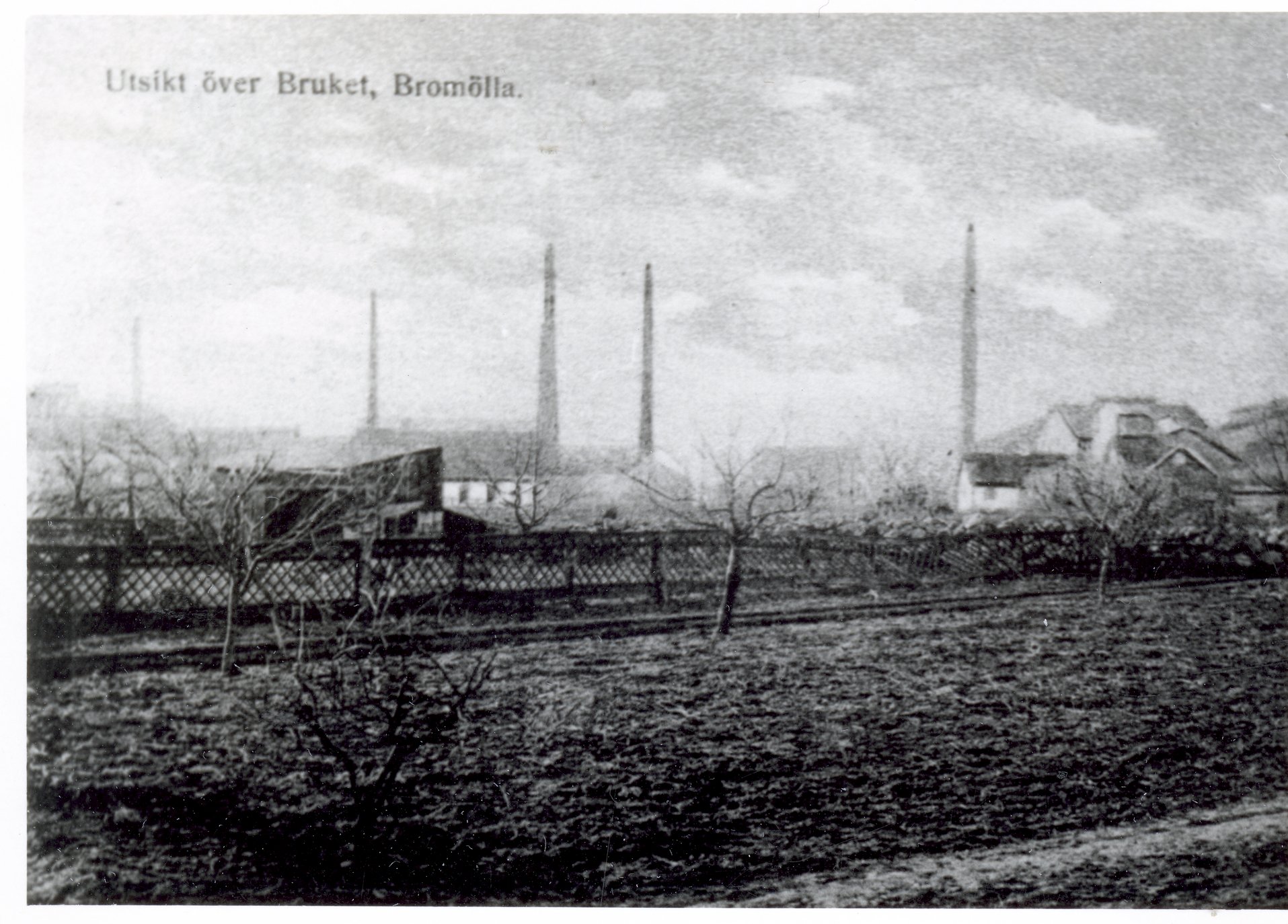 Fabrik Utsiktsvy från Bromölla över Bruket 1910