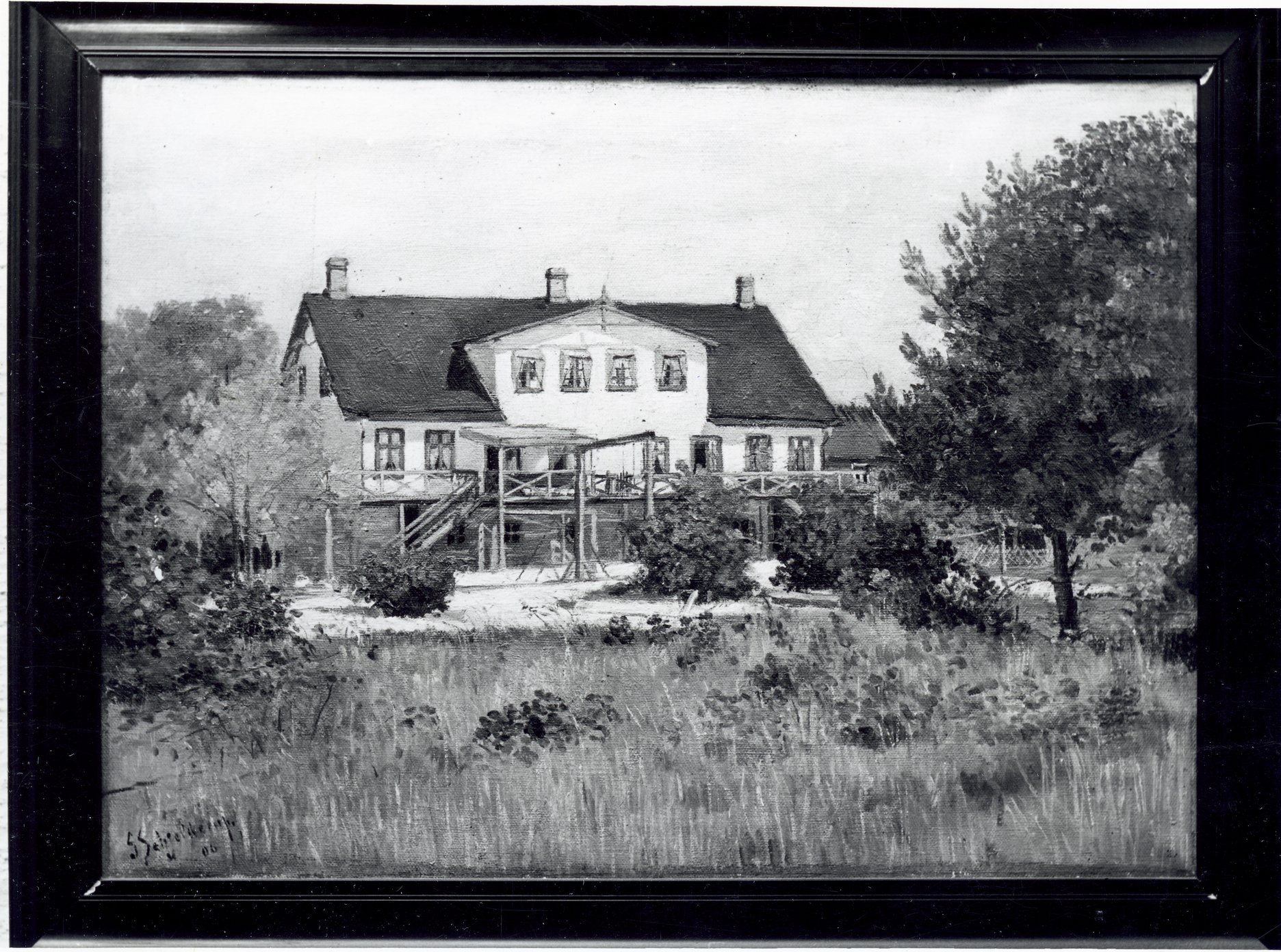 Bromölla Oljemålning Landsfiskalshuset Baksida Storgatan 1906