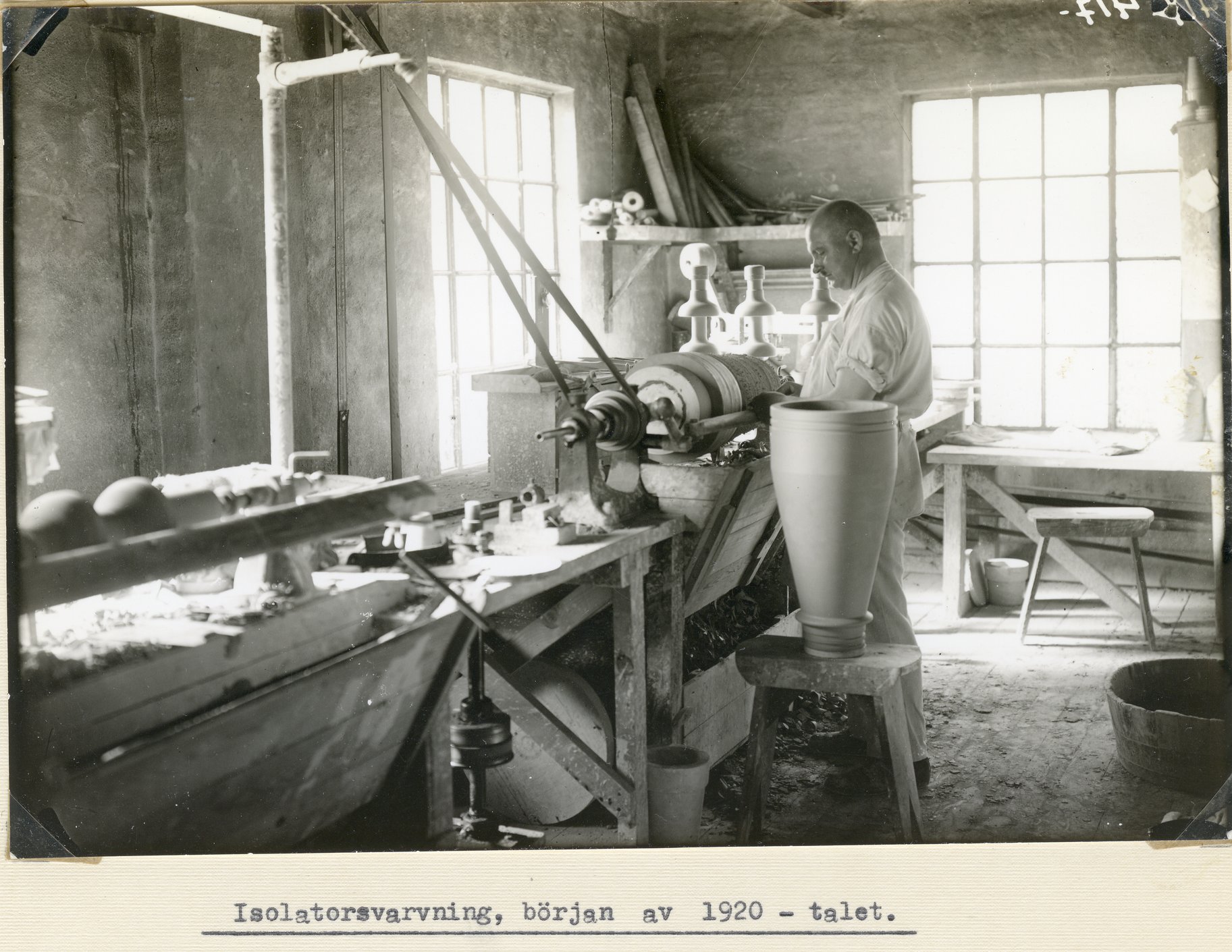 Fabrik Isolatorfabriken Isolatorer Svarvning 1920