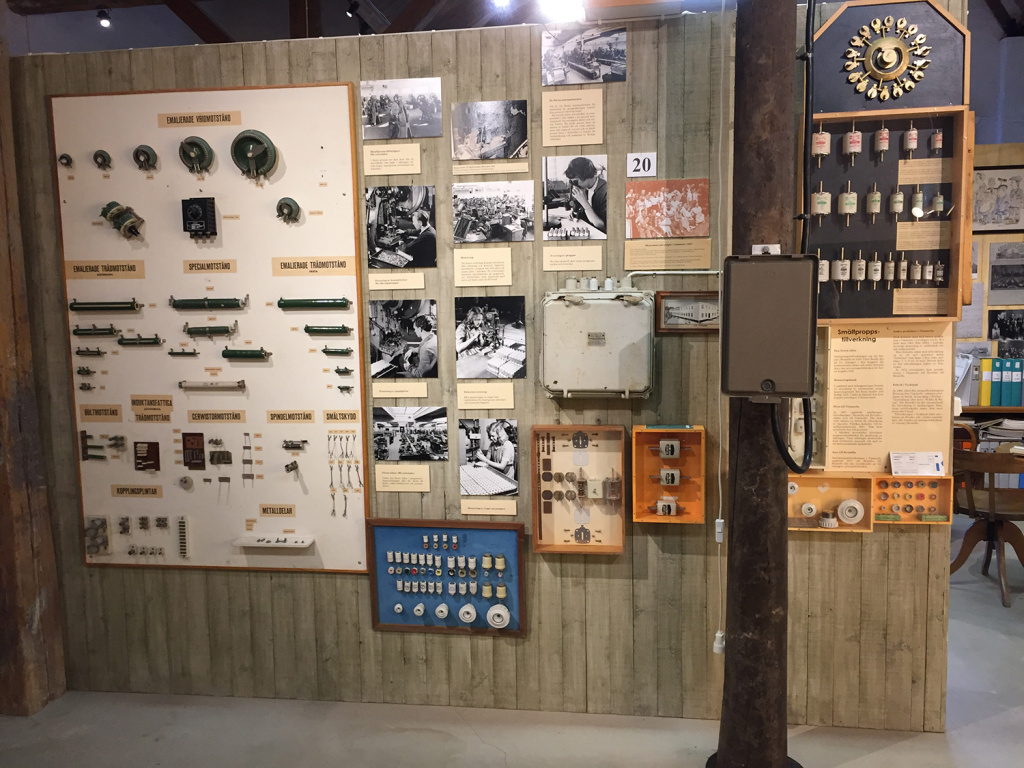 Iföverkens Industrimuseum utställning Säkringar och motstånd