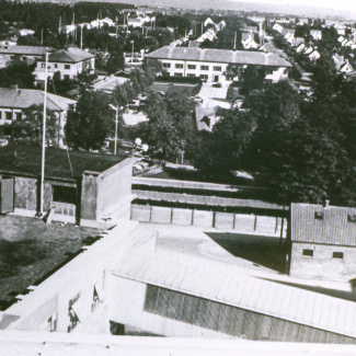 Bromölla Torget från Taket Sanitetsfabriken 1940