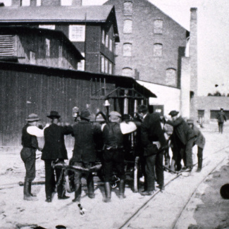 Fabrik Iföverken Provkörning Brandspruta (finns i museet)