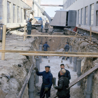 Fabrik Iföverken Grävning Värmekulvert 1970