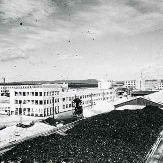 Fabrik Iföverken Golvplattfabriken Kollager 1953