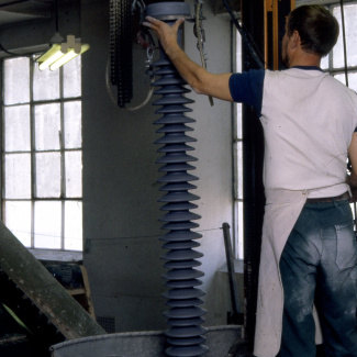 Fabrik Iföverken Isolatorfabriken Svarvning 1980