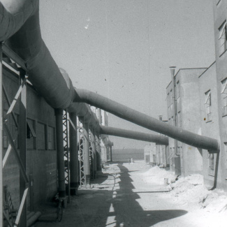 Fabrik Iföverken Gasledningar från Generatorn 1950