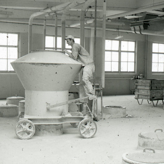 Fabrik Iföverken Sanitetsgodsfabriken Översta vån Massaberedning 1950