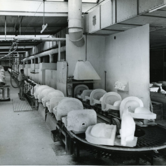 Fabrik Iföverken Sanitetsgodsfabriken Torkning Gipsformar 1950