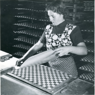 Fabrik Iföverken Pressgodsfabriken Mosaikklistring av ark 1950