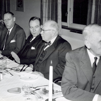 Fabrik Iföverken Bevillningsutskott studieresa Lunch Ifö Hotell 1958