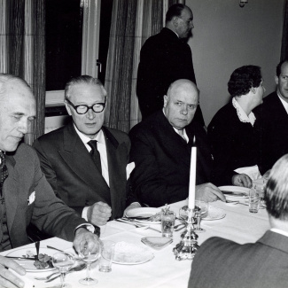 Fabrik Iföverken Bevillningsutskott studieresa Lunch Ifö Hotell 1958