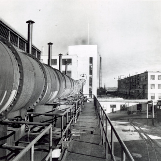 Fabrik Iföverken Gasgenerator Gasledning 1950