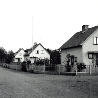 Bromölla Ivögatan Doktor Nielsens gata mot Katolska kyrkan 1940