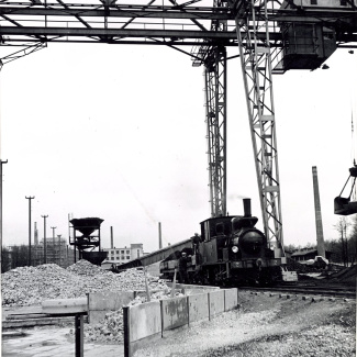 Fabrik Iföverken Södra delen Brokran Ånglok 1940