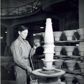 Fabrik Iföverken Isolatorfabriken Grusning 1940