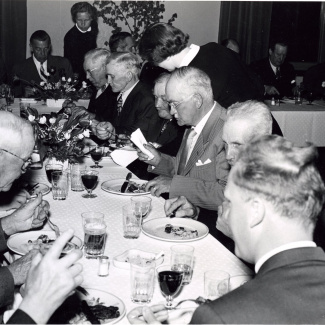 Fabrik Iföverken Företagsnämnden Ifö Hotell Avskedsmiddag föe E Wehtje 1957