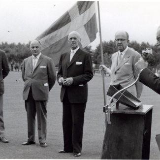 Bromölla Invigning av Strandängen Ordf Skånes Idrottsförbund 23 juli  1960