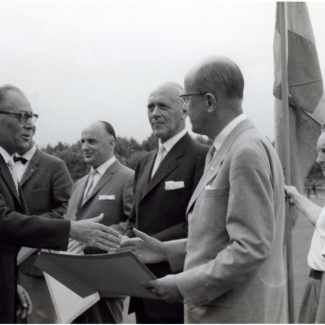 Bromölla Invigning av Strandängen Idrottsplats 1960