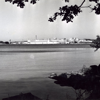 Fabrik Iföverken Fabriksområdet från Ångbåtsbryggan 1950-tal