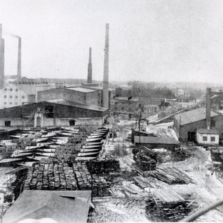 Fabrik Bruksområdet Cementfabrik, Chamottefabrik, Hamn,  Snickeri 1920