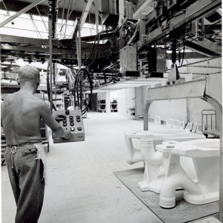 Fabrik Iföverken Sanitetsgodsfabriken Transport från avsyning Göran Malmberg1950