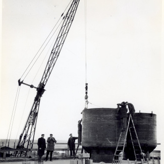 Fabrik Iföverken Sanitetsgodsfabriken Massatankar Övrevån 1961