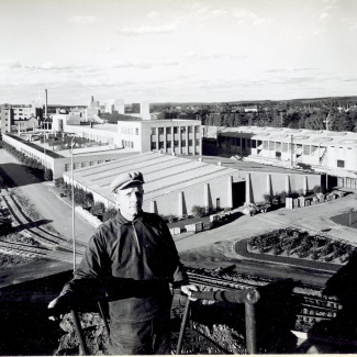 Fabrik Iföverken Golvplattfabriken med Lager från Kolkranen, Oskar Johnsson 1960