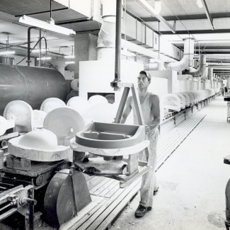 Fabrik Iföverken Sanitetsgodsfabriken Tvättställslinje 1960