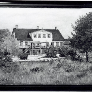 Bromölla Oljemålning Landsfiskalshuset Baksida Storgatan 1906