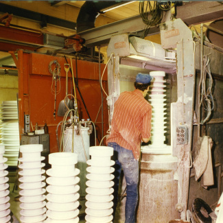 Fabrik Isolatorfabriken Isolatorer Glaseringsboxar 1980