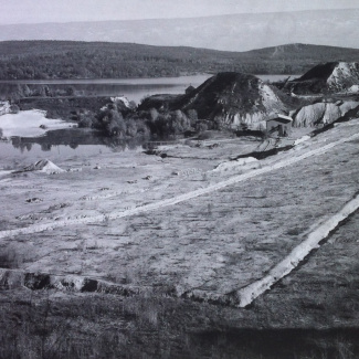 Ivö Kalk o Kaolinbrott Mot norr ca 1950